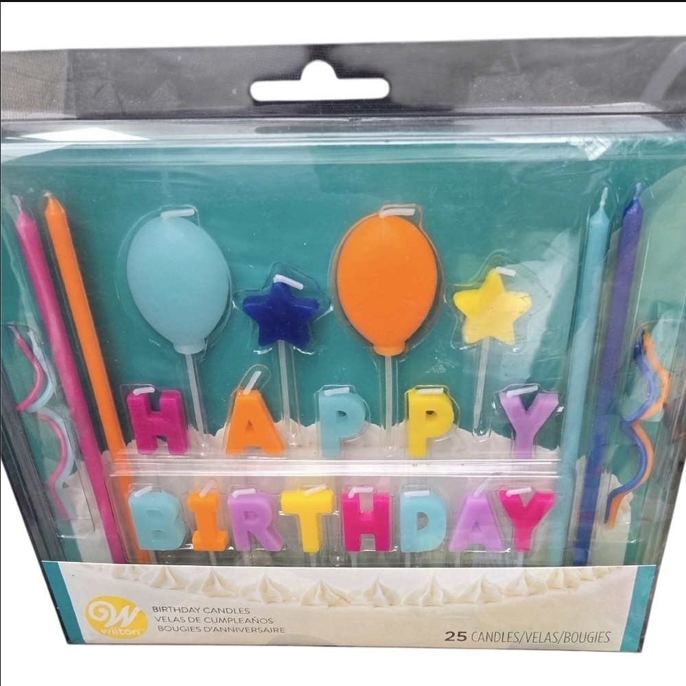 Wilton Vibrant Balloon and Star Candle Set-NWT